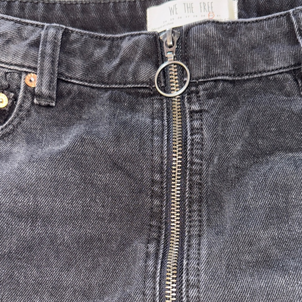 FREE PEOPLE Denim zip front Mini Skirt - Picture 6 of 10
